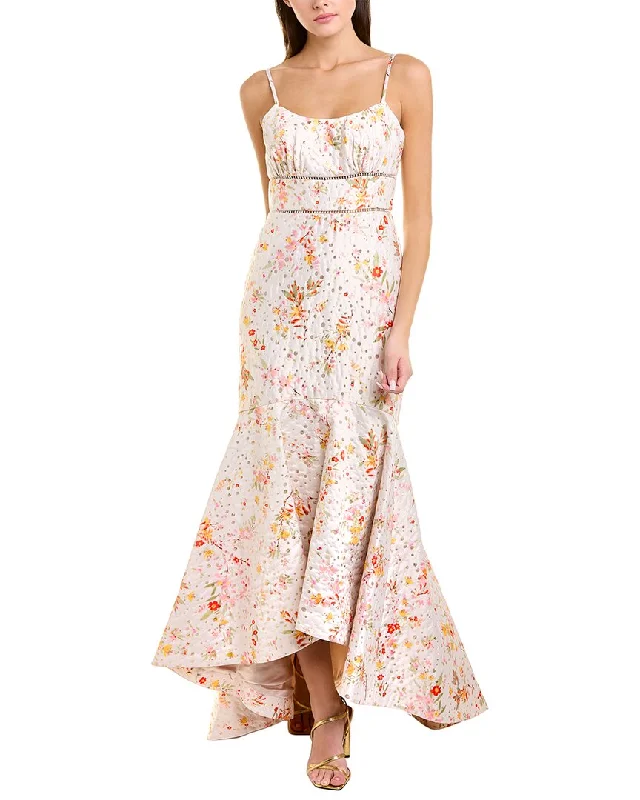 ML Monique Lhuillier Jacquard Midi Dress