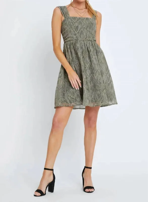 Ariana Mini Dress In Olive Slither