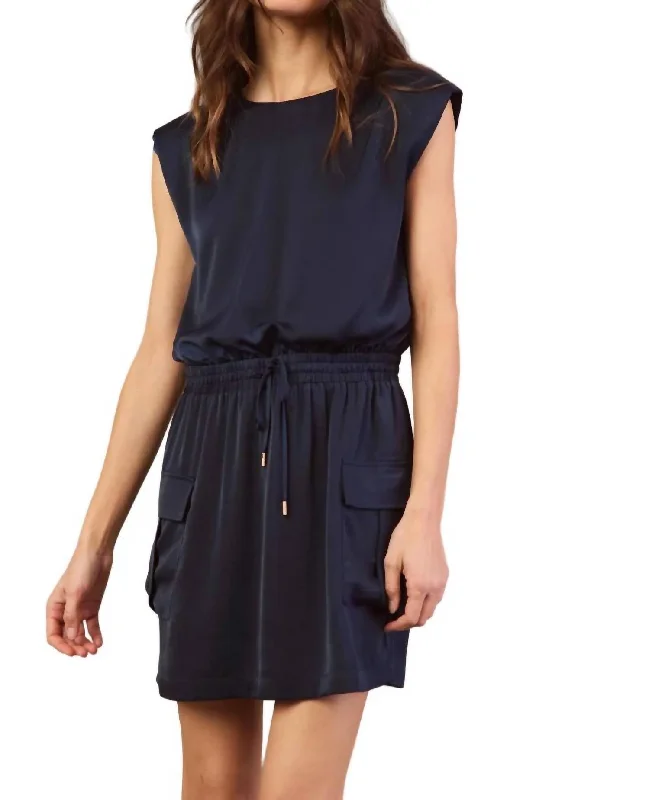 Cargo Mini Dress In Navy