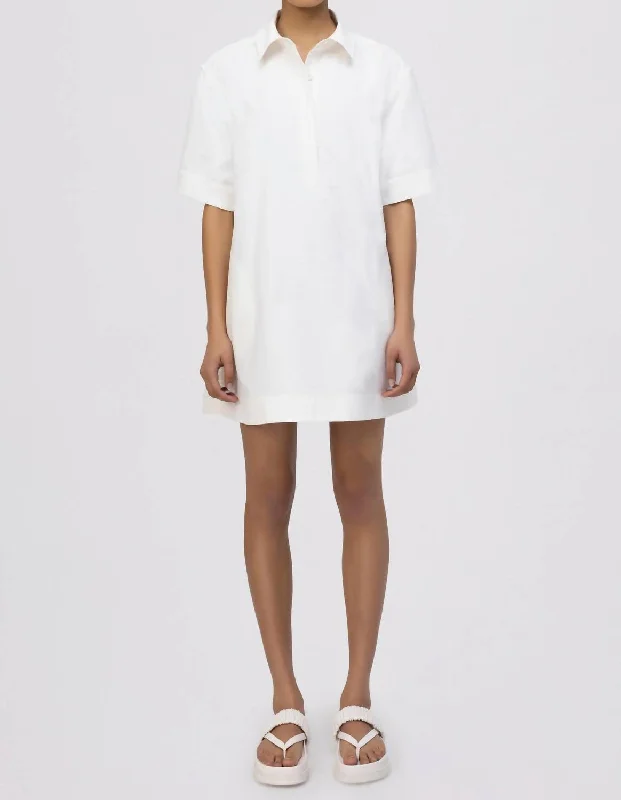 Lucienne Short Sleeve Mini Dress In White