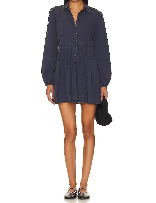 Marvelous Mia Mini Dress In Dried Indigo