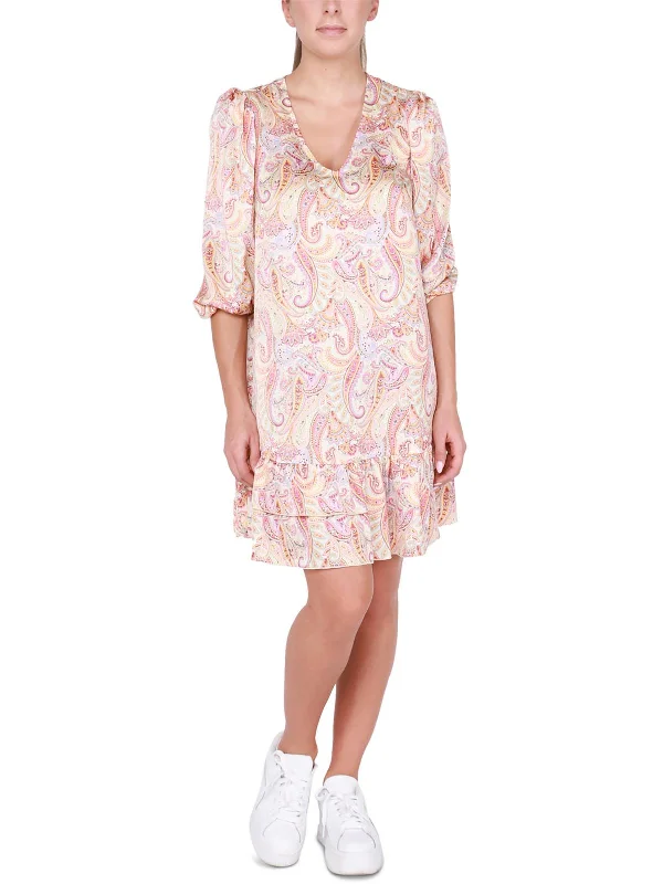 Womens Mini Printed Shift Dress