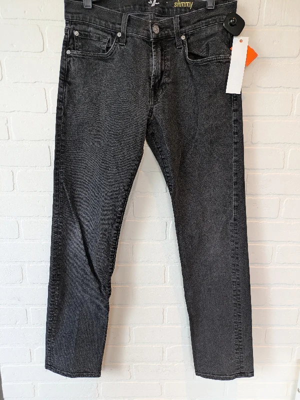 Denim Grey Jeans Straight Seven For All Mankind, Size 8