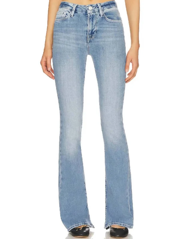 Le Mini Boot Denim Raw Slit Jeans In Galeston