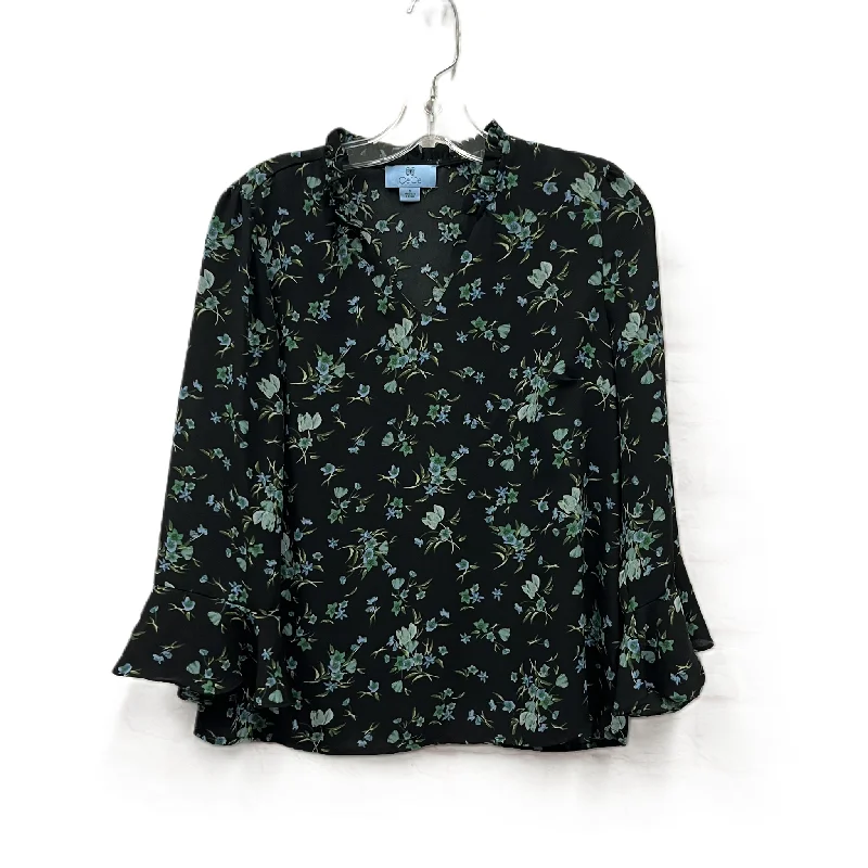 Top Long Sleeve By Cece In Black, Size: S