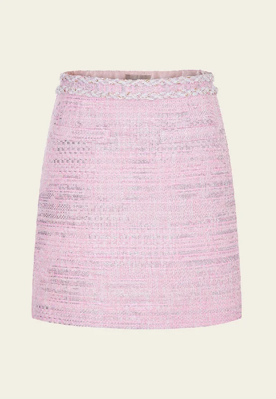 Braided-trim Lurex Skirt