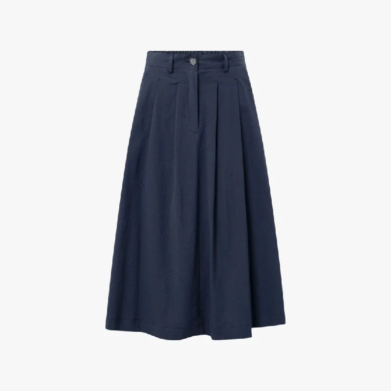 Pen Heavy Seersucker Skirt (Navy)