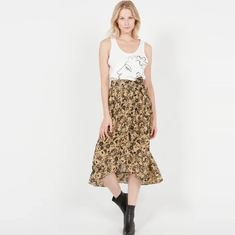 Long Cotton Skirt (Noir + Beige)