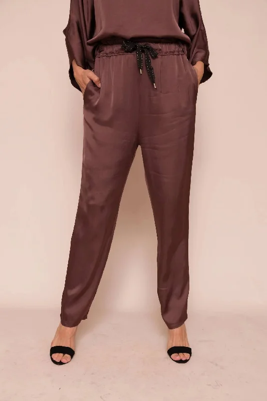 Galina Silky Pant In Mocha