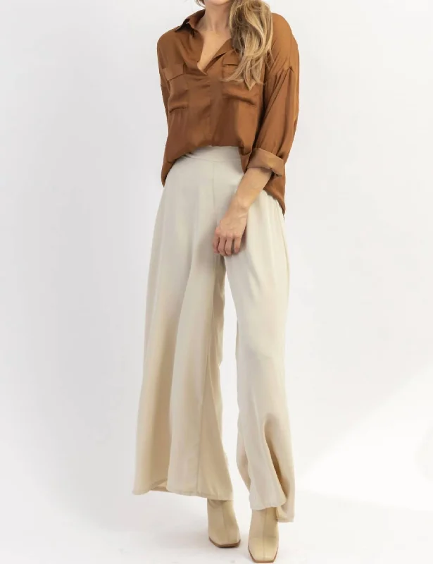 In Flight Palazzo Pant In Beige