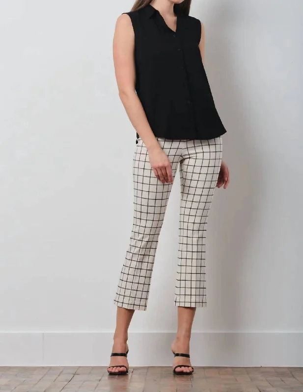 Plaid Leo Pant In Black/white