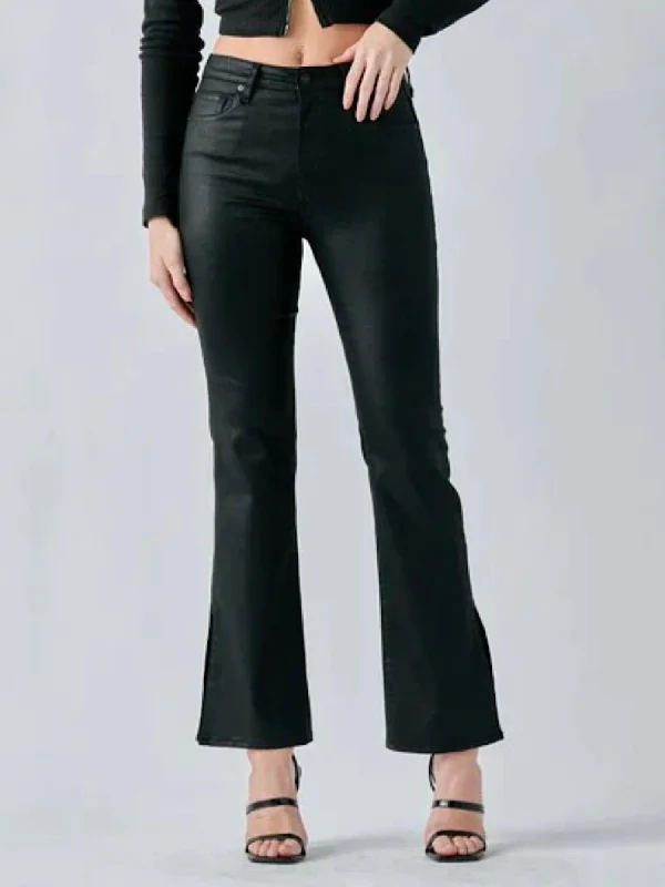 Ryan High Rise Bootcut Slit Jeans In Black