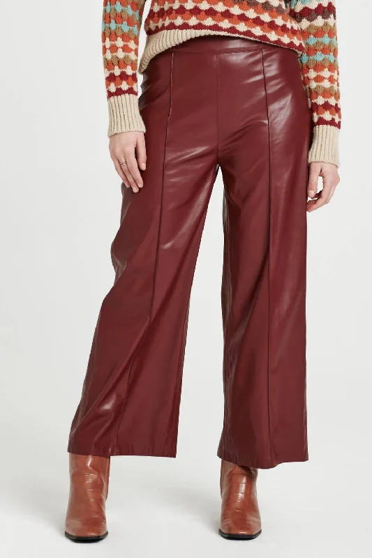 Sale Sparkle Wide Leg Cropped Pant In Vino