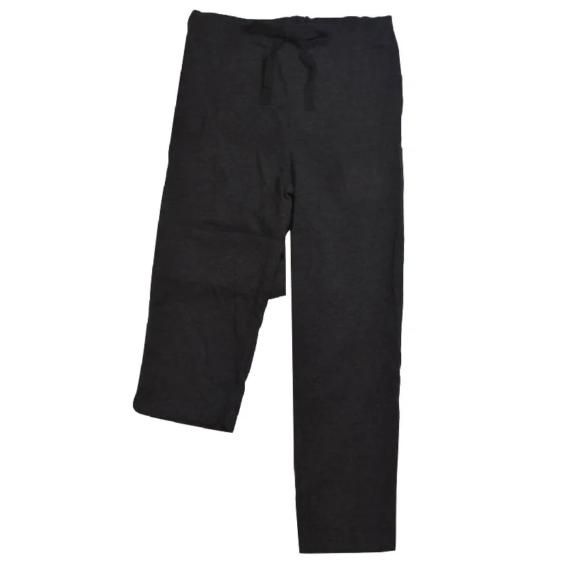 Womens Charcoal Drawstrings Waist Wool Pants