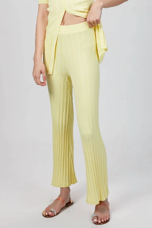 Xiomara Knit Pant In Pale Yellow