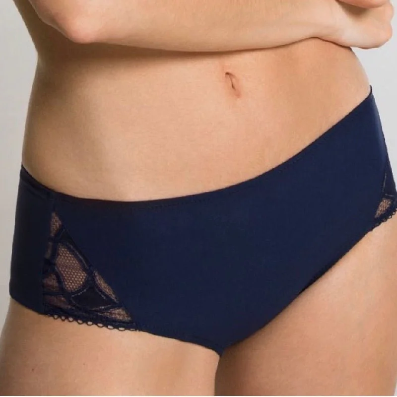 Lou - Geometric Lace Boyshort - Navy