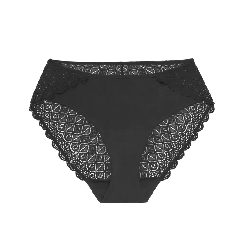 Urban Skivvies - Leak Proof Lace Back Brief - Black