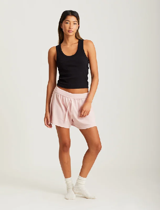 Milla Rib Shelf Bra Semi Crop Tank