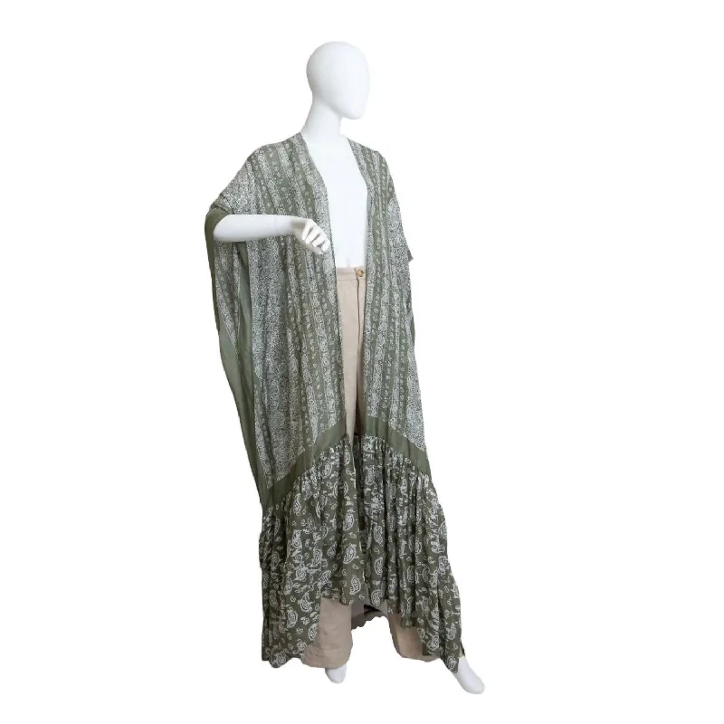 Clara Paisley Kimono In Green