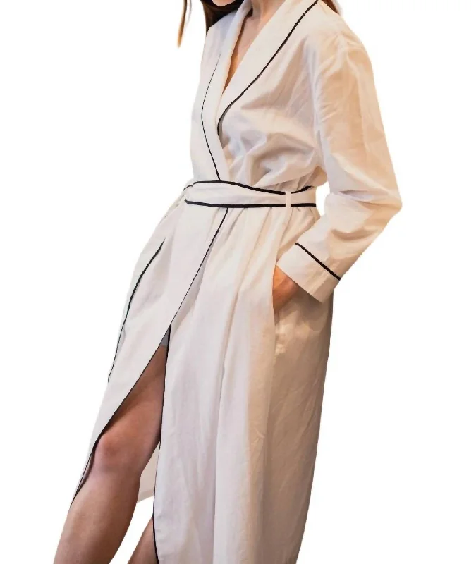 Organic Cotton Robe In White