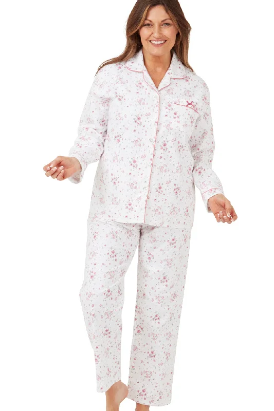 Pretty Poppy Print Cosy Wincyette  Revere Collar Pyjama