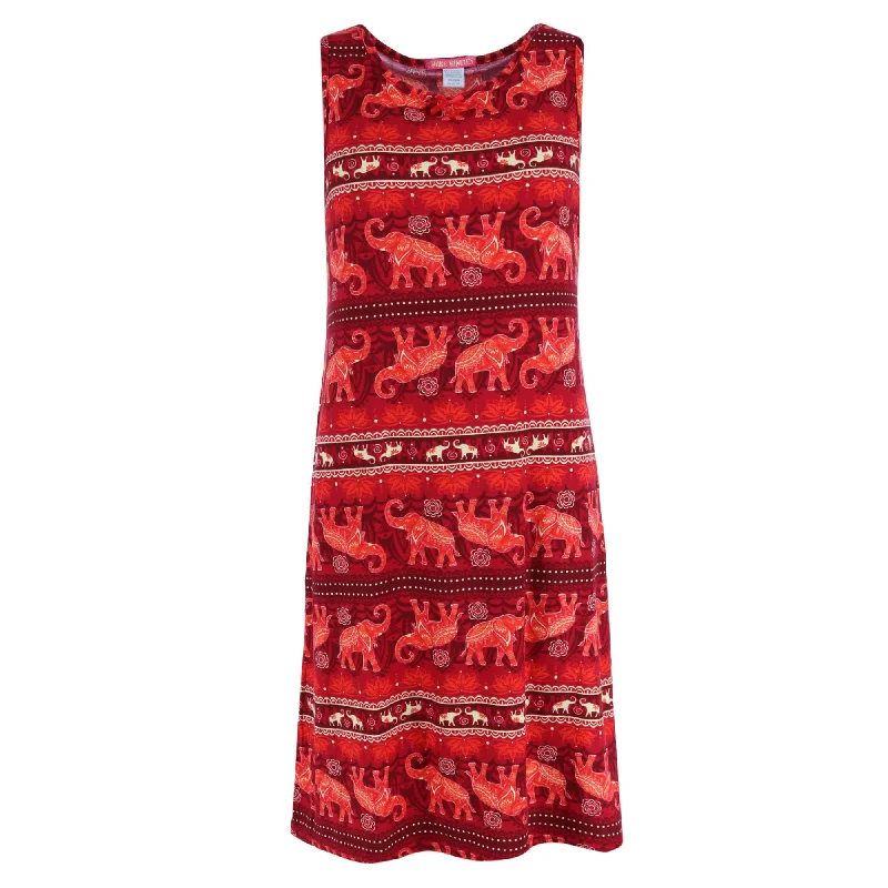 Women's Elephant Sleeveless Sleep Gown