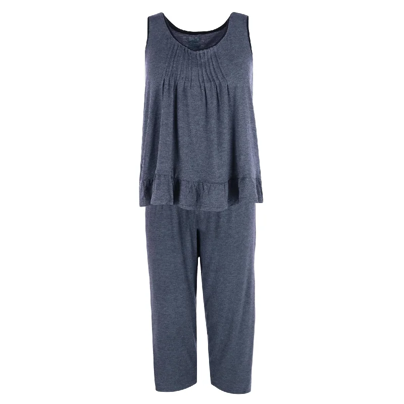 Women's Solid Tank and Capri Lounge Pajama Set