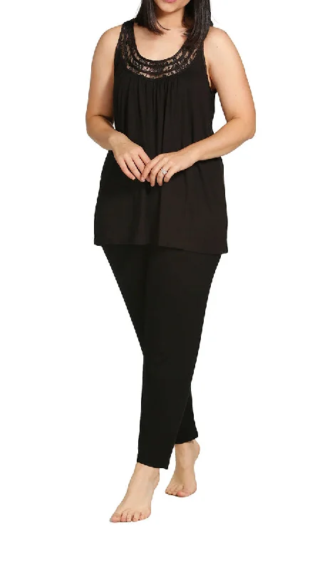 Yuu 100% Viscose Pyjama Sleeveless in Black Y270