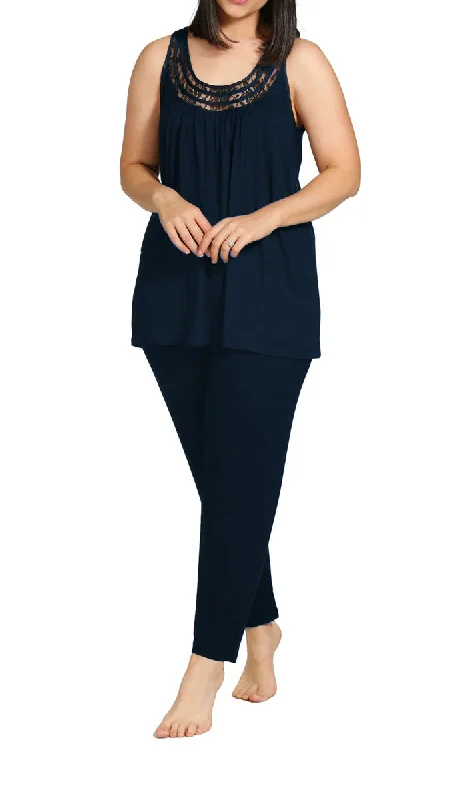 Yuu 100% Viscose Pyjama Sleeveless in Navy Y270